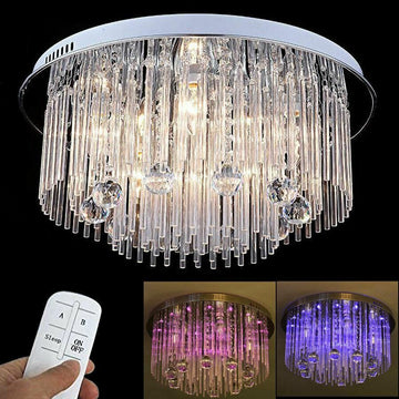 Modern LED Crystal Ceiling Light Flush Mount Crystal Chandelier Decor jorunhe.com